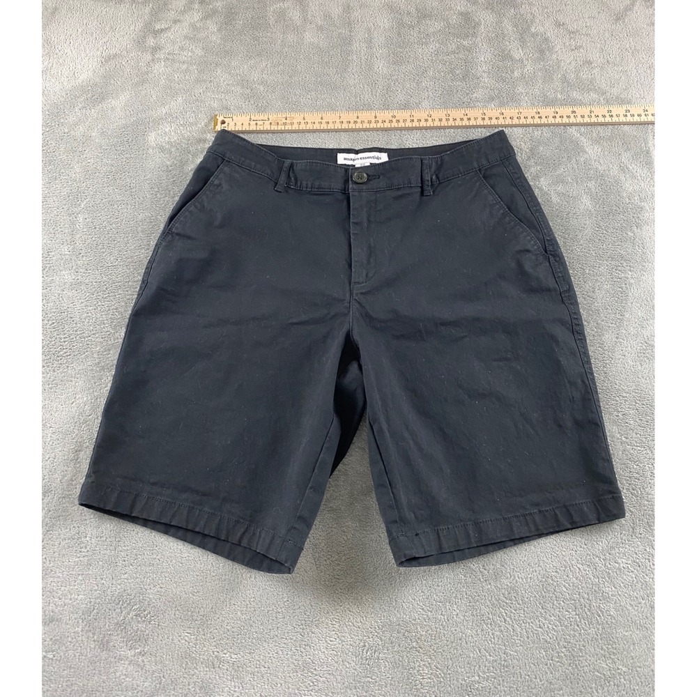 Amazon Essentials Mens Chino Shorts Black Size 14 Cotton Blend Casual Summer - Picture 3 of 10